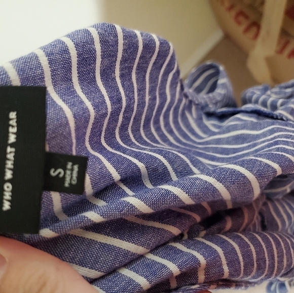 Womens Sleeveless Blouse Blue Stripes size S - Picture 5 of 5